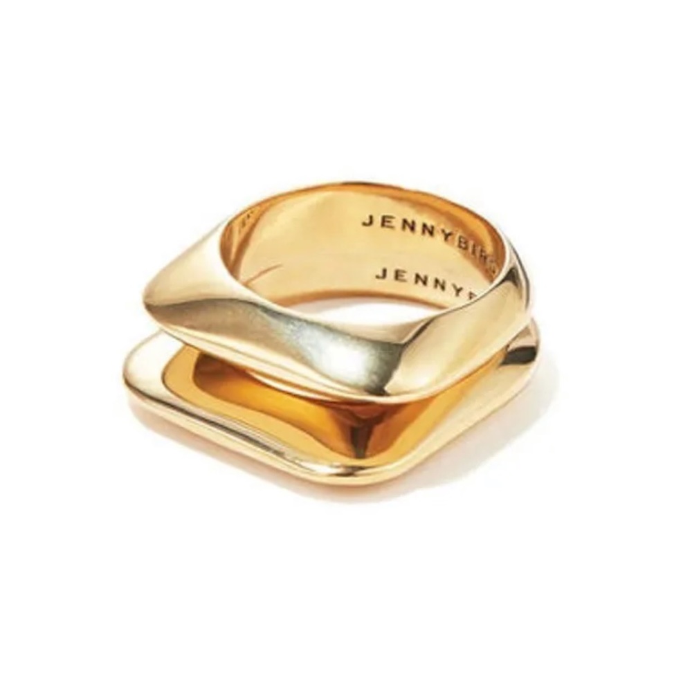 Jenny Bird Cushion Ring Set in Gold Size 7